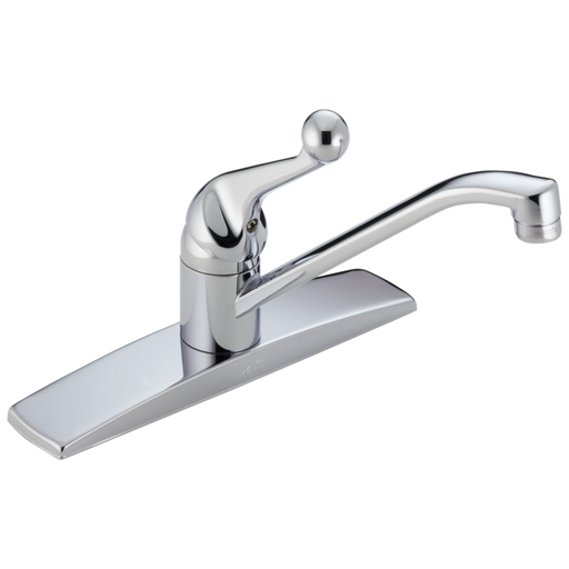 Delta 134 / 100 / 300 / 400 Series: Single Handle Kitchen Faucet - Single Handle Lever - Chrome