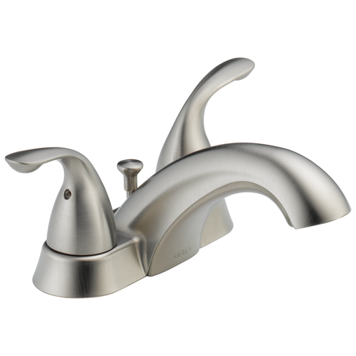 Delta Classic: Two Handle Centerset Bathroom Faucet - Two Handle Lever - Stainless