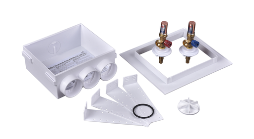 Oatey® Quadtro, 1/4 Turn, F1807, Hammer Arrestor, Washing Machine Outlet Box – Standard Pack