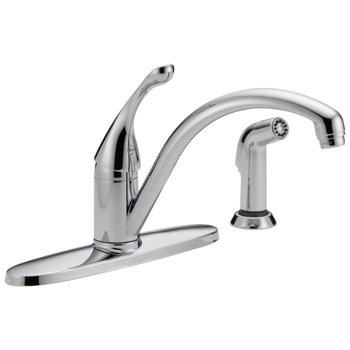 Delta Collins: Single Handle Kitchen Faucet With Spray - Single Handle Lever - Chrome