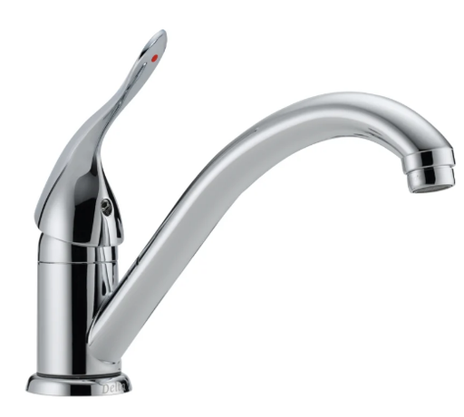 Commercial: Single Handle Kitchen Faucet - Single Handle Lever - Chrome