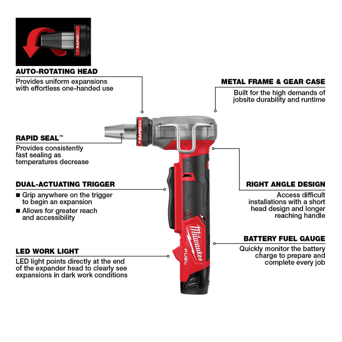 M12 FUEL™ ProPEX® Expander Kit w/ 1/2"-1" RAPID SEAL™ ProPEX® Expander Heads