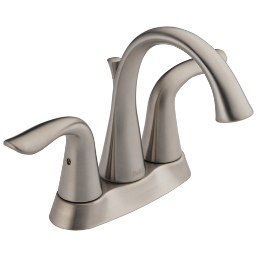 Delta Lahara: Two Handle Centerset Bathroom Faucet - Two Handle Lever - Stainless