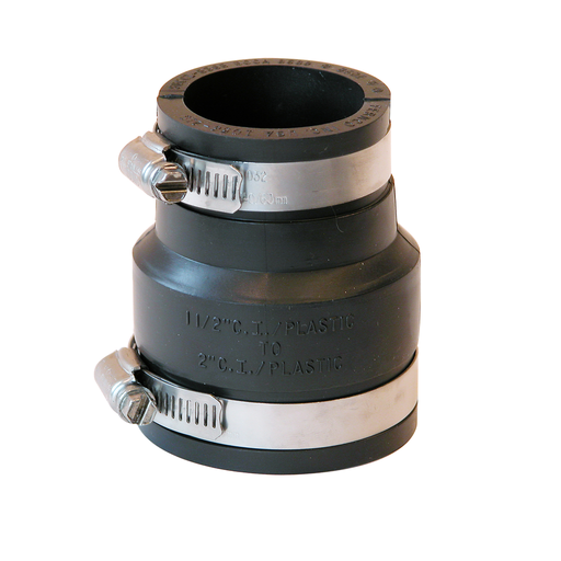 Fernco 1056-215 2 in. x 1-1/2 in. Flexible PVC Clamp Reducer Coupling