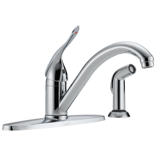 Commercial: Single Handle Kitchen Faucet With Spray - Single Handle Lever - Chrome