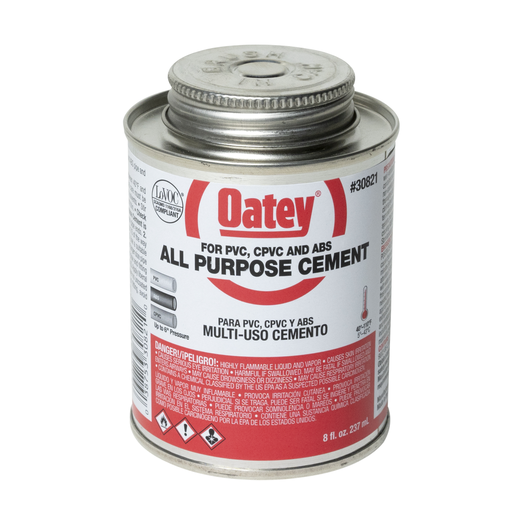 OateyÂ® 8 oz. All-Purpose ABS, PVC and CPVC Clear Cement