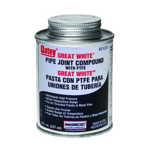 OateyÂ® 8 oz. Great WhiteÂ® Pipe Joint Compound with PTFE