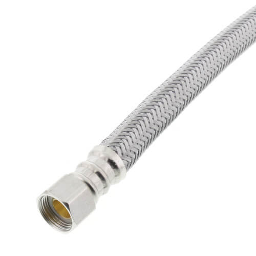 PRO1F30 30 In. Braided Stainless Steel Hose Faucet Connector (3/8 In. Compression x 1/2 In. FIP)